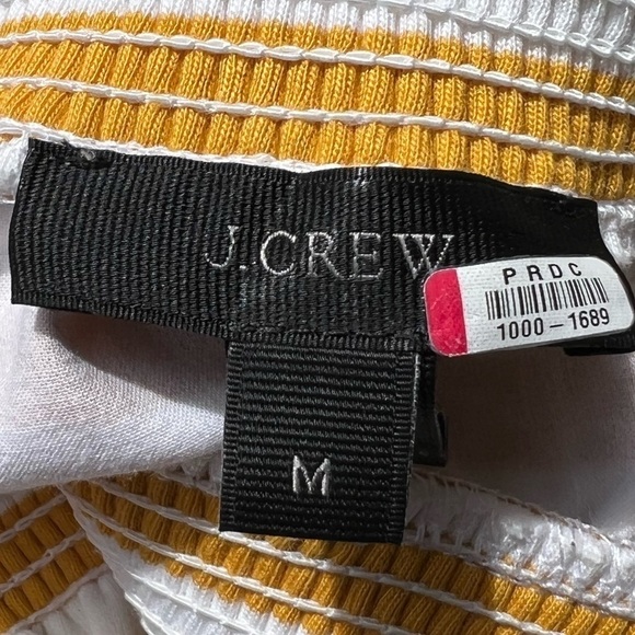 J. Crew Yellow and White Striped Off-Shoulder Blouse - Picture 11 of 12